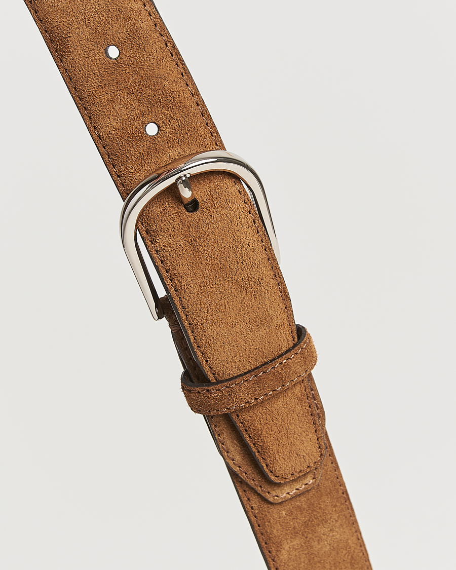 Mies | Brioni Rounded Buckle Belt  Brown Suede | Brioni | Rounded Buckle Belt  Brown Suede
