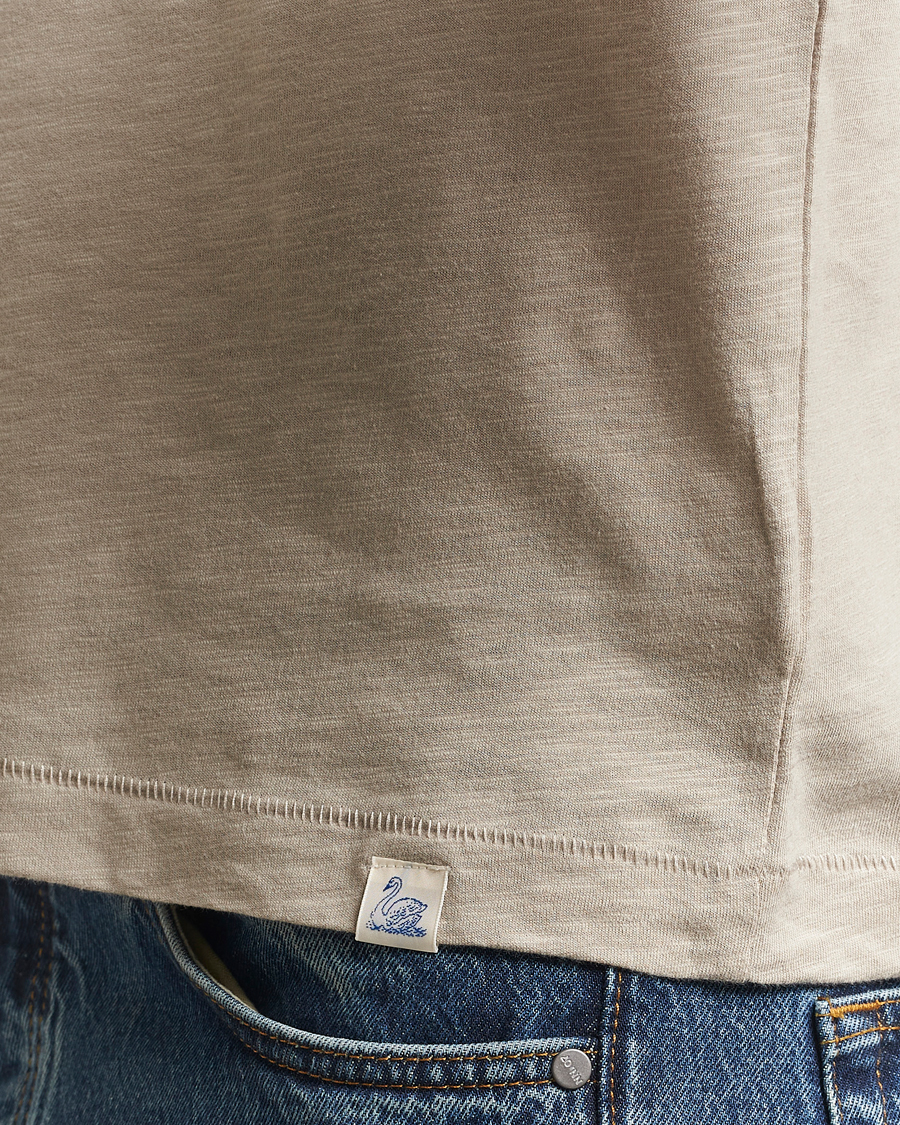 Mies | T-paidat | Merz b. Schwanen | Organic Pima Cotton Slub Crew Neck T-Shirt Greige