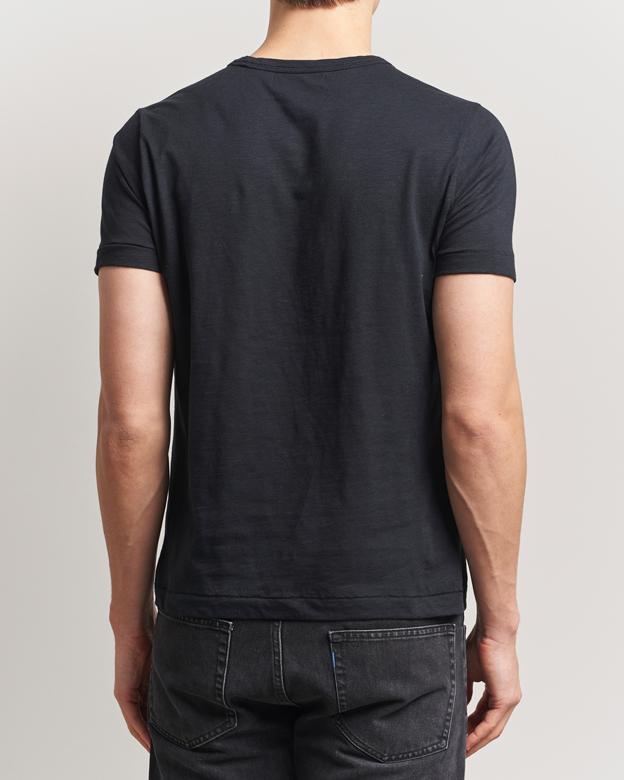 Mies | T-paidat | Merz b. Schwanen | Organic Pima Cotton Slub Crew Neck T-Shirt Black
