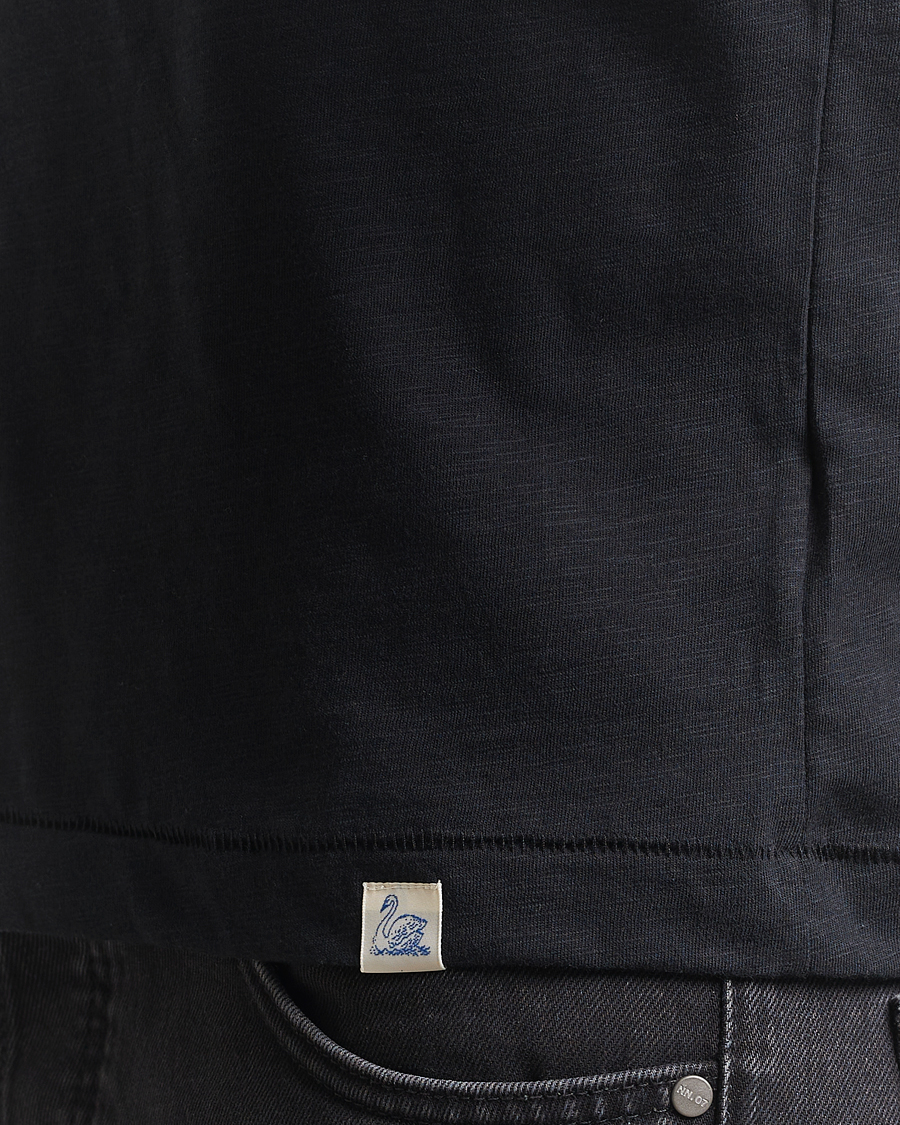 Mies | T-paidat | Merz b. Schwanen | Organic Pima Cotton Slub Crew Neck T-Shirt Black