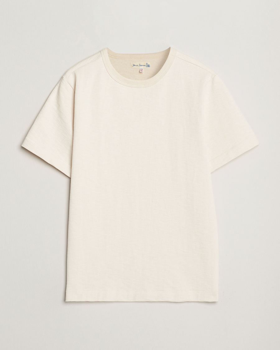 Mies | T-paidat | Merz b. Schwanen | Relaxed Fit Loopwheeled Heavy T-Shirt Nature