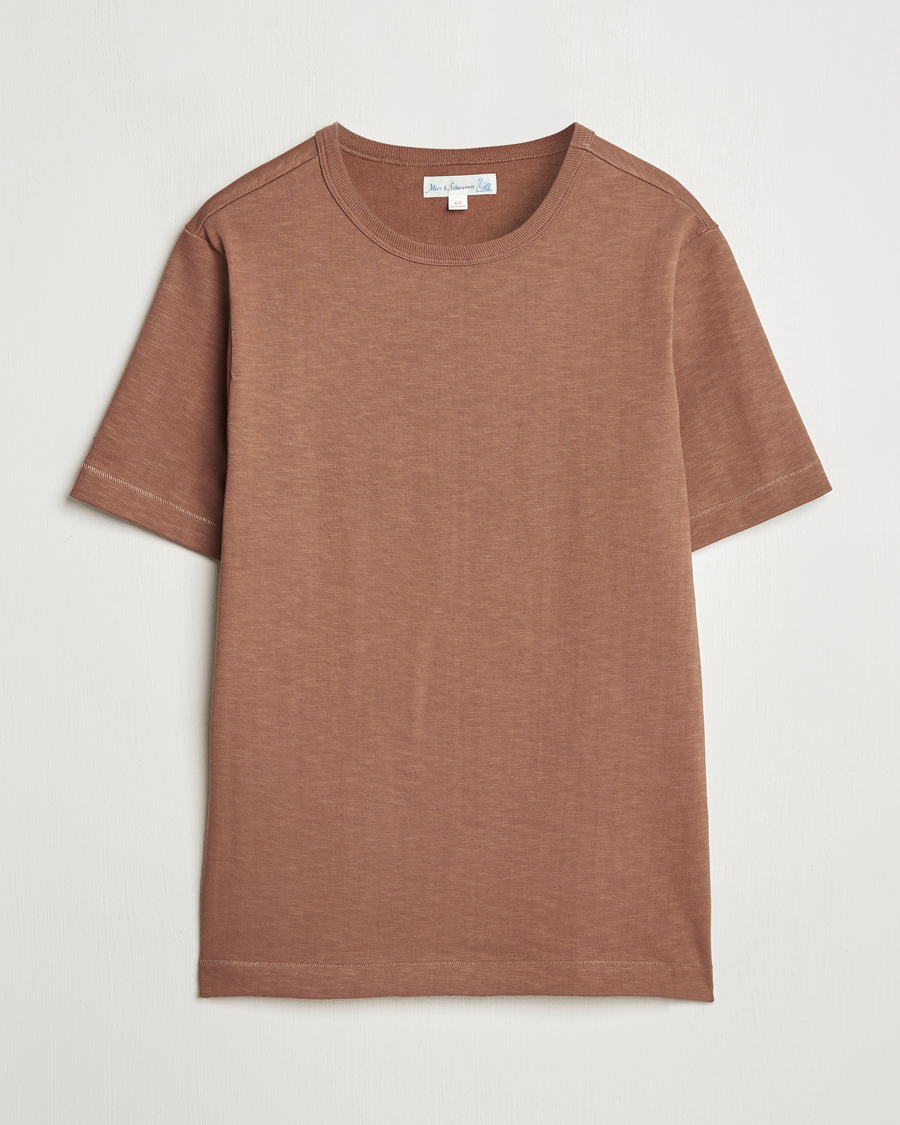 Mies | T-paidat | Merz b. Schwanen | Relaxed Loopwheeled Heavy T-Shirt Nut