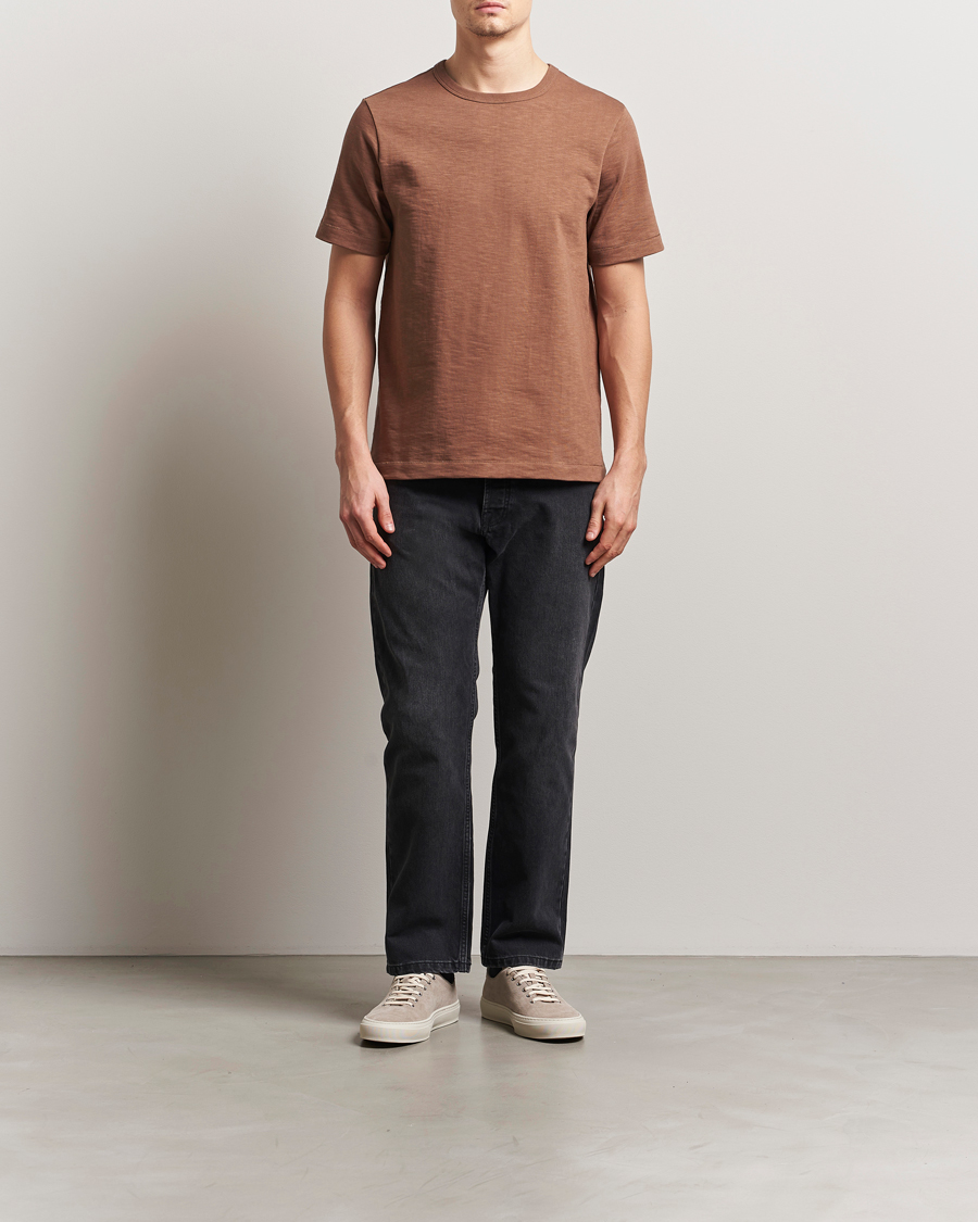 Mies | T-paidat | Merz b. Schwanen | Relaxed Loopwheeled Heavy T-Shirt Nut