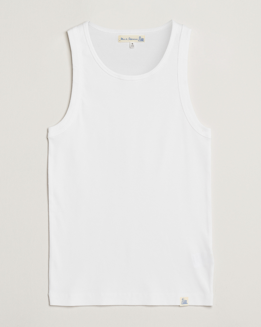 Mies | T-paidat | Merz b. Schwanen | Ribbed Tank Top White