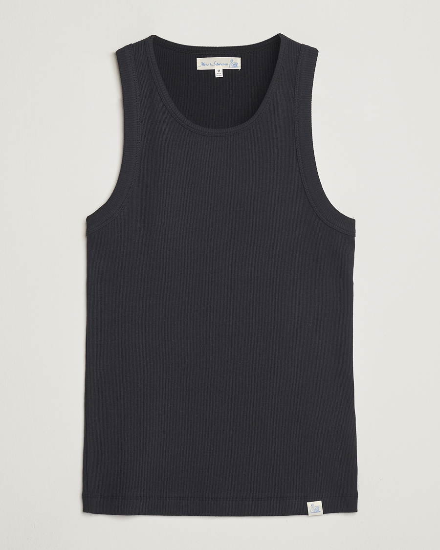 Mies | T-paidat | Merz b. Schwanen | Ribbed Tank Top Charcoal