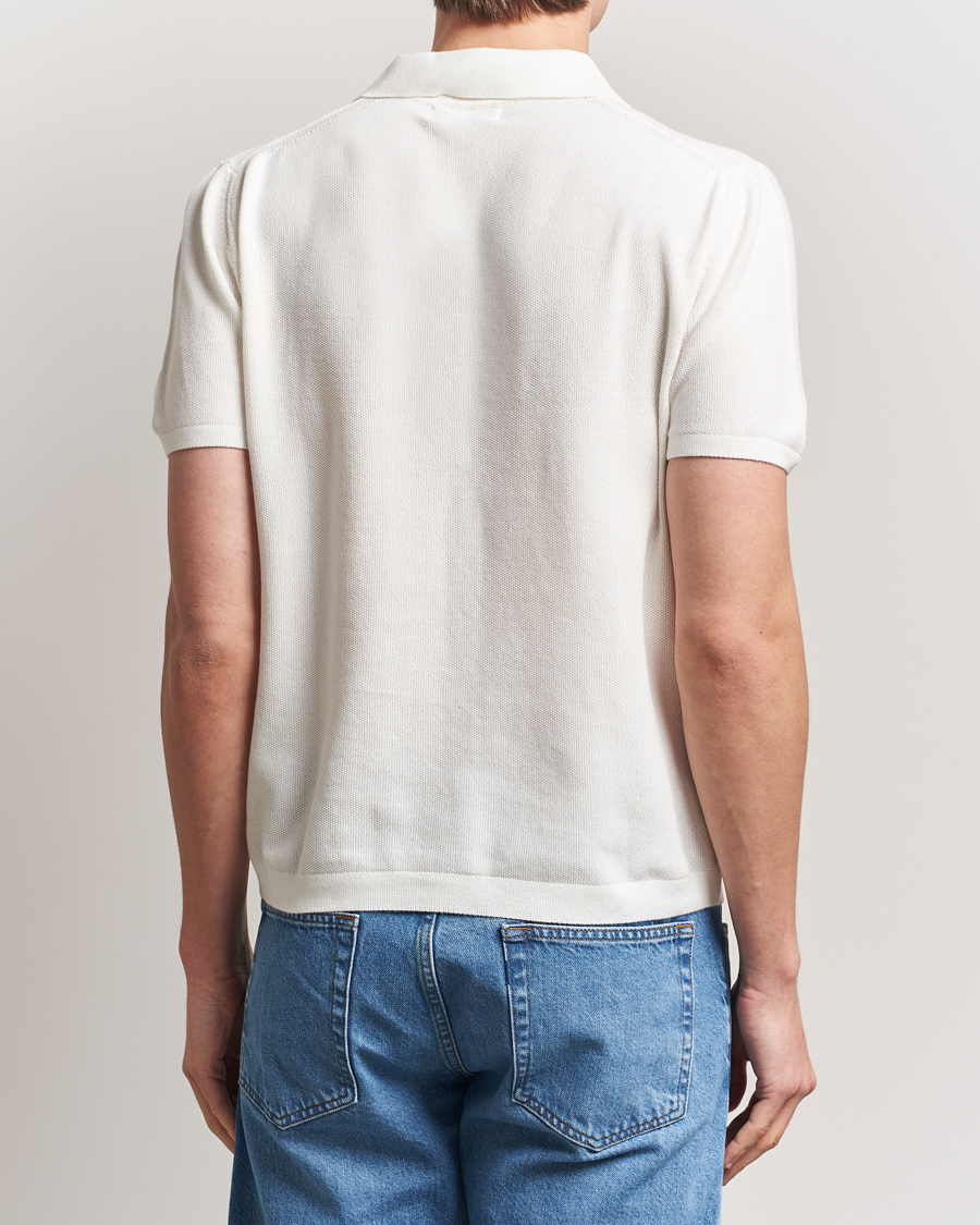 Mies | Pikeet | Merz b. Schwanen | Relaxed Fit Knitted Polo White