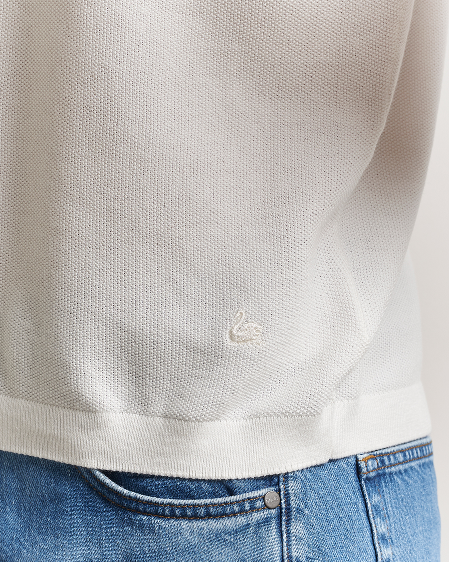Mies | Pikeet | Merz b. Schwanen | Relaxed Fit Knitted Polo White