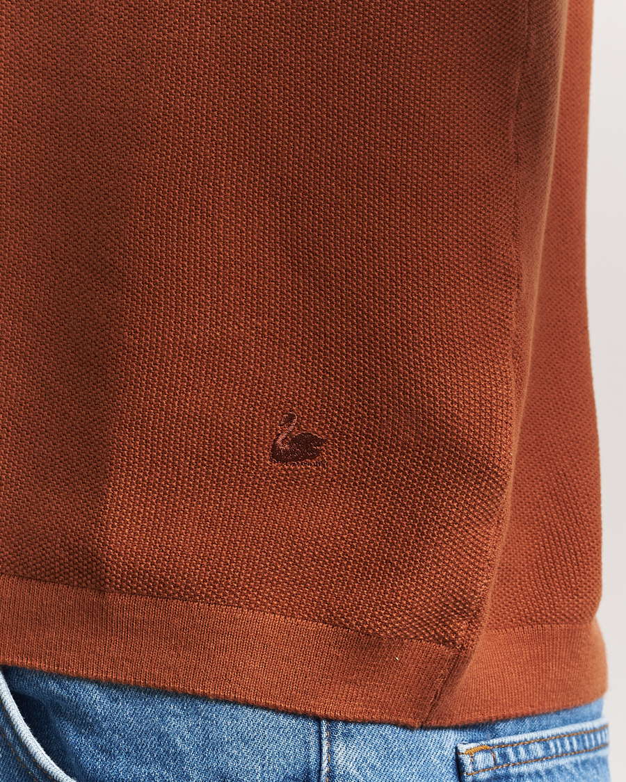 Mies | Pikeet | Merz b. Schwanen | Relaxed Fit Knitted Polo Caramel