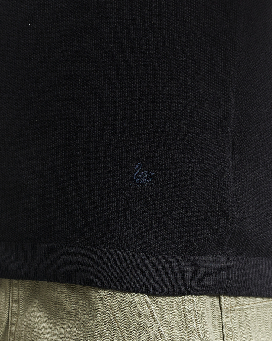 Mies | Pikeet | Merz b. Schwanen | Relaxed Fit Knitted Polo Black