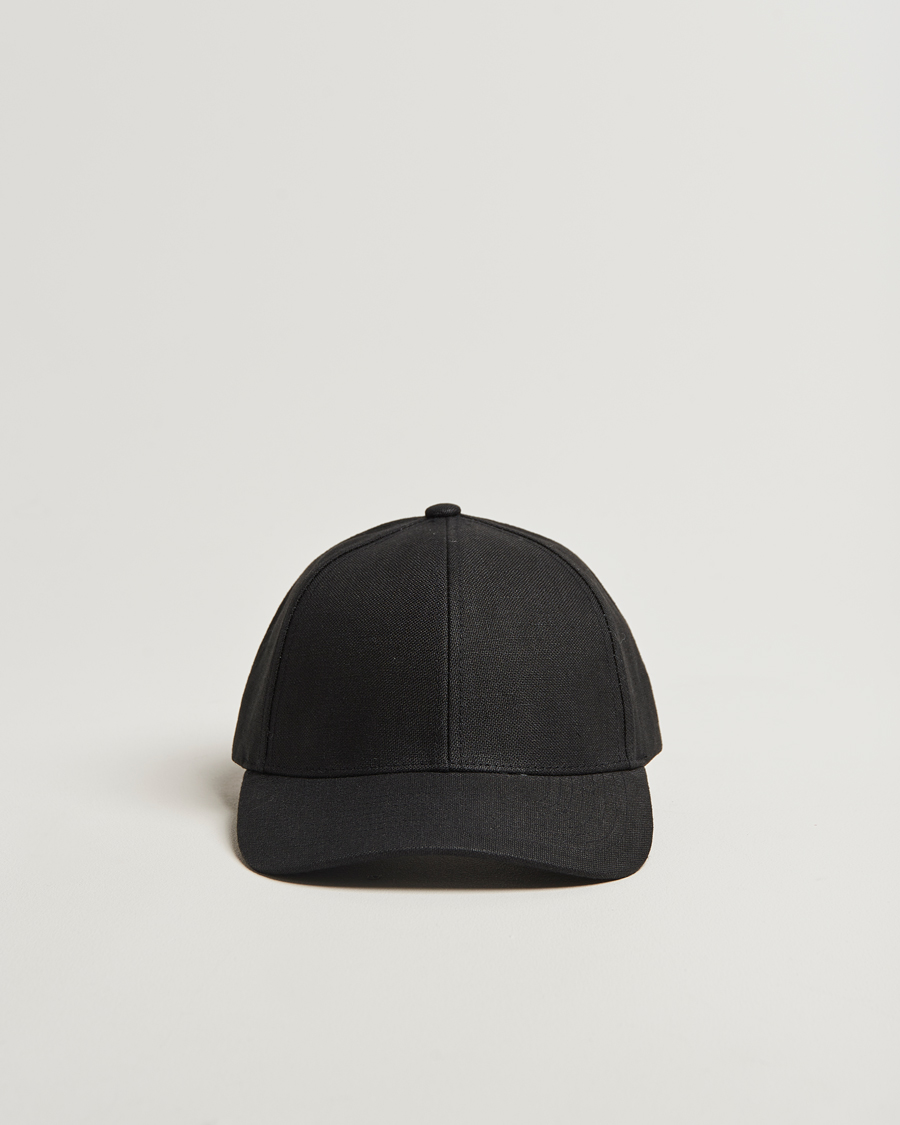 Mies | Päähineet | Varsity Headwear | Linen Baseball Cap Licorice Black
