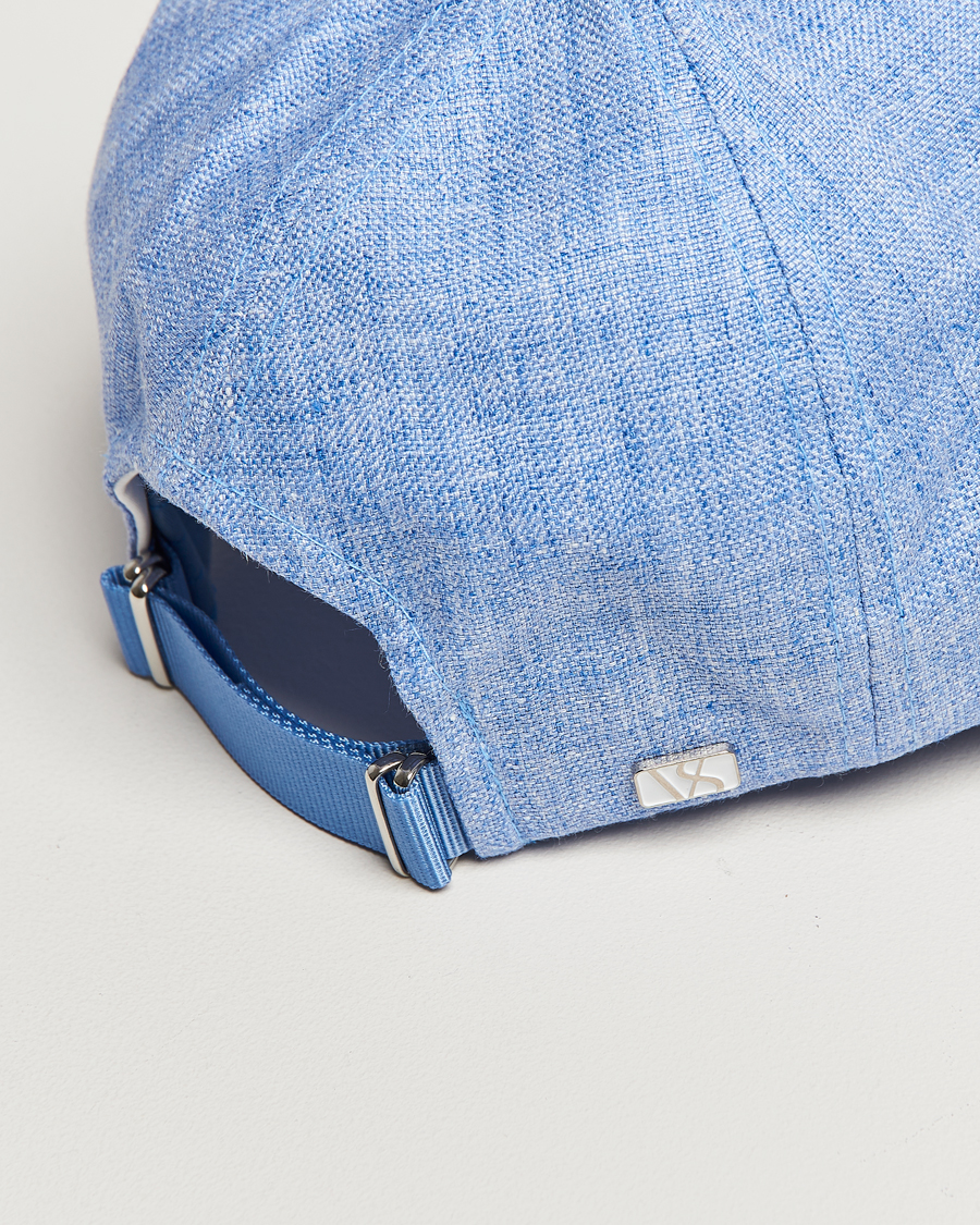 Mies | Päähineet | Varsity Headwear | Linen Baseball Cap Azure Blue