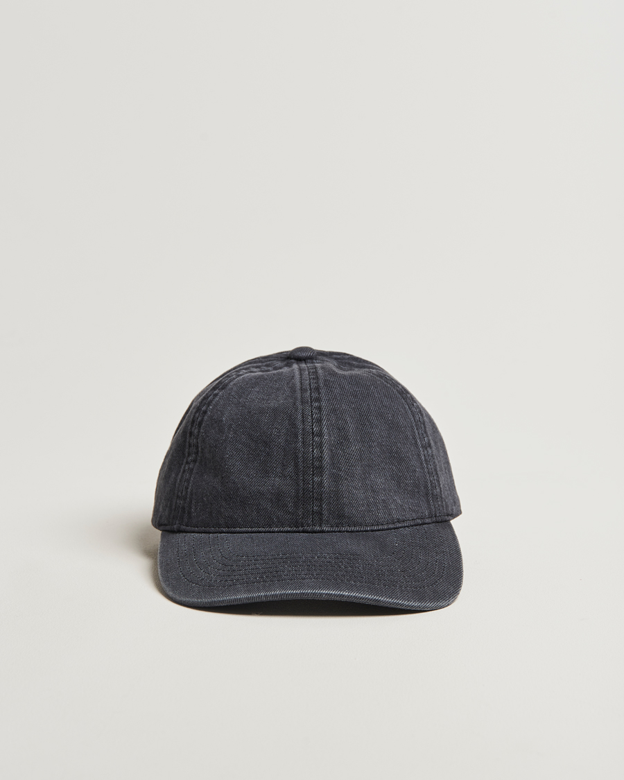 Mies | Päähineet | Varsity Headwear | Washed Denim Baseball Cap Black