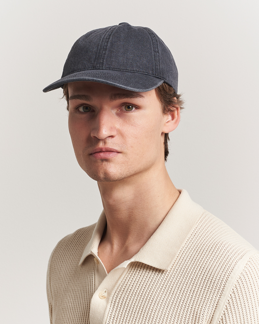 Mies | Päähineet | Varsity Headwear | Washed Denim Baseball Cap Black