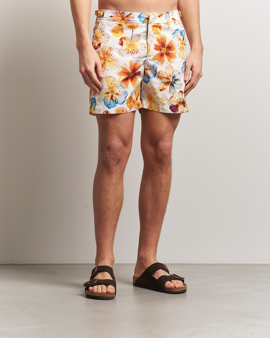 Mies | Uimahousut | Orlebar Brown | Bulldog Oshibana Printed Swimshorts White Sand