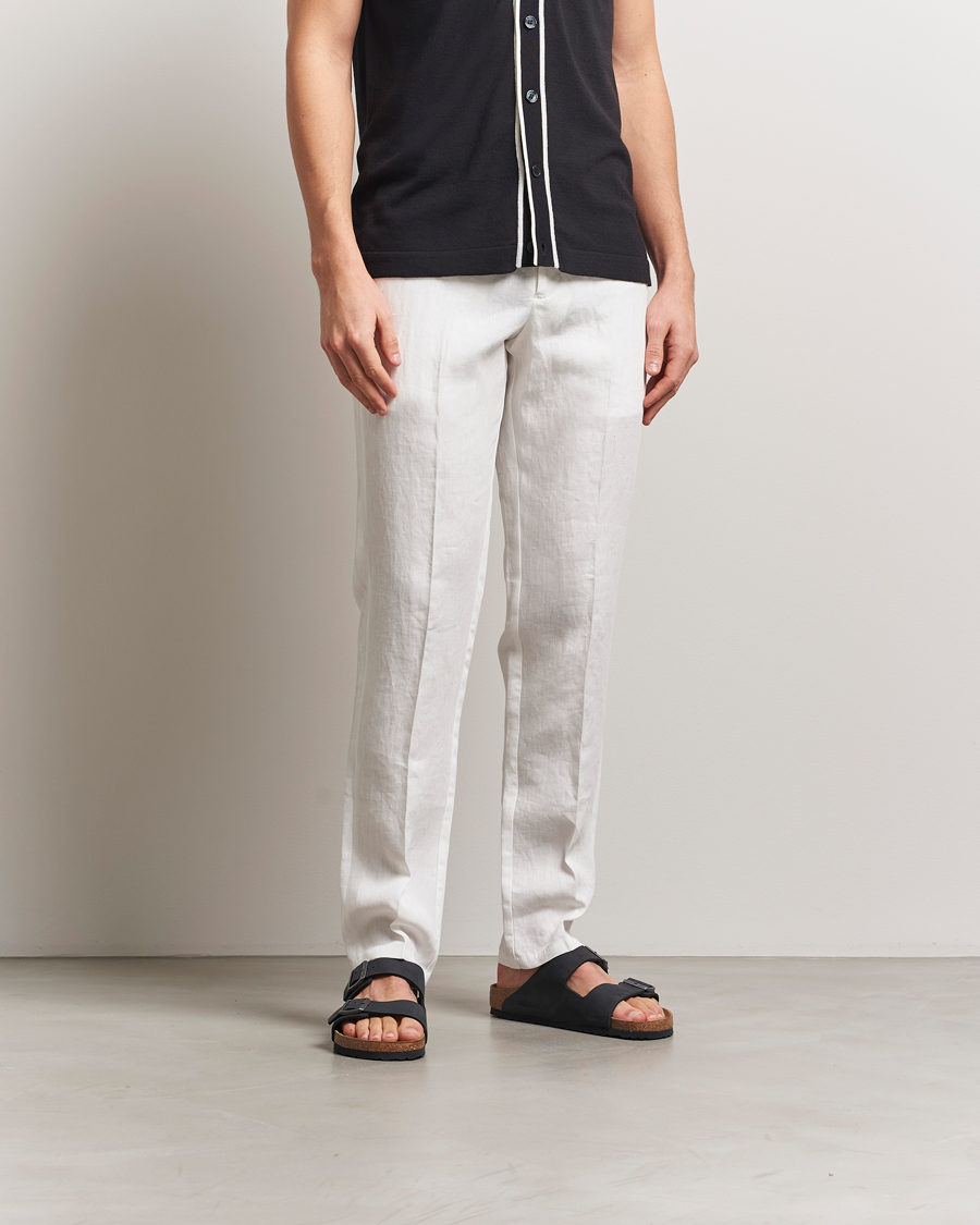 Mies | Housut | Orlebar Brown | Griffon Italian Linen Trousers White Sand