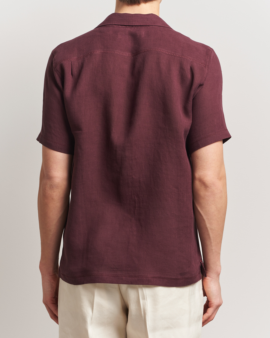 Mies | Kauluspaidat | Orlebar Brown | Maitan II Short Sleeve Linen Shirt Damson