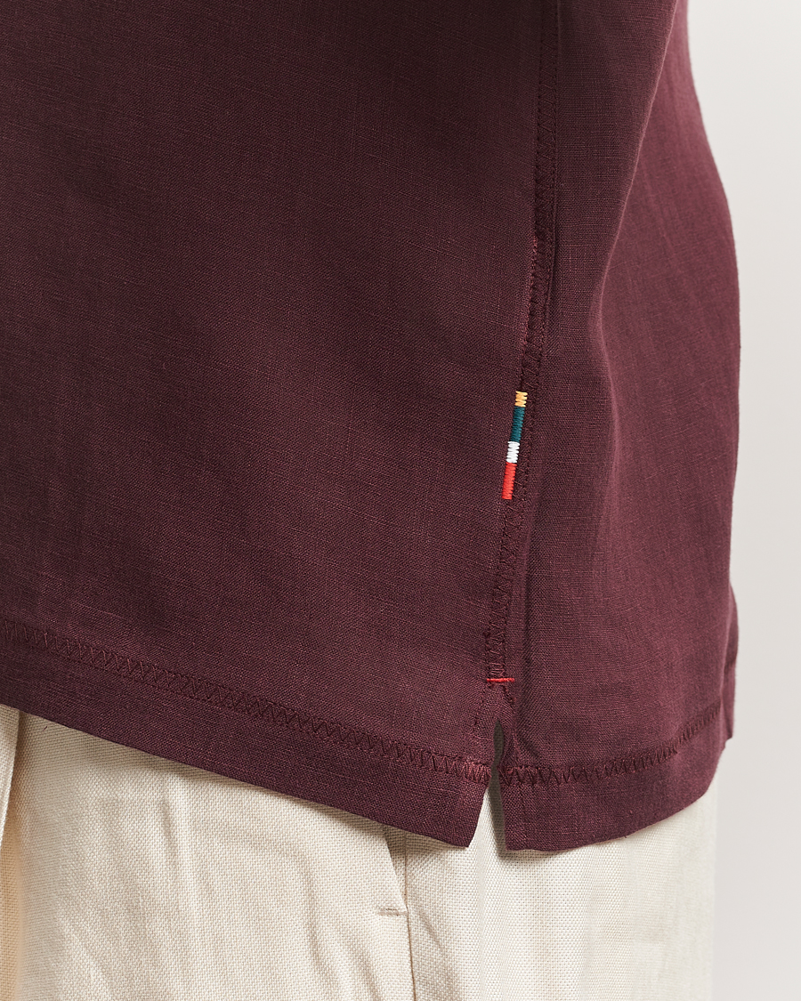 Mies | Kauluspaidat | Orlebar Brown | Maitan II Short Sleeve Linen Shirt Damson