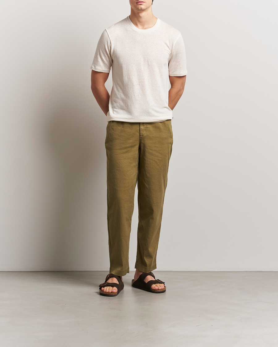 Mies | T-paidat | Orlebar Brown | Standard Linen T-Shirt Latte