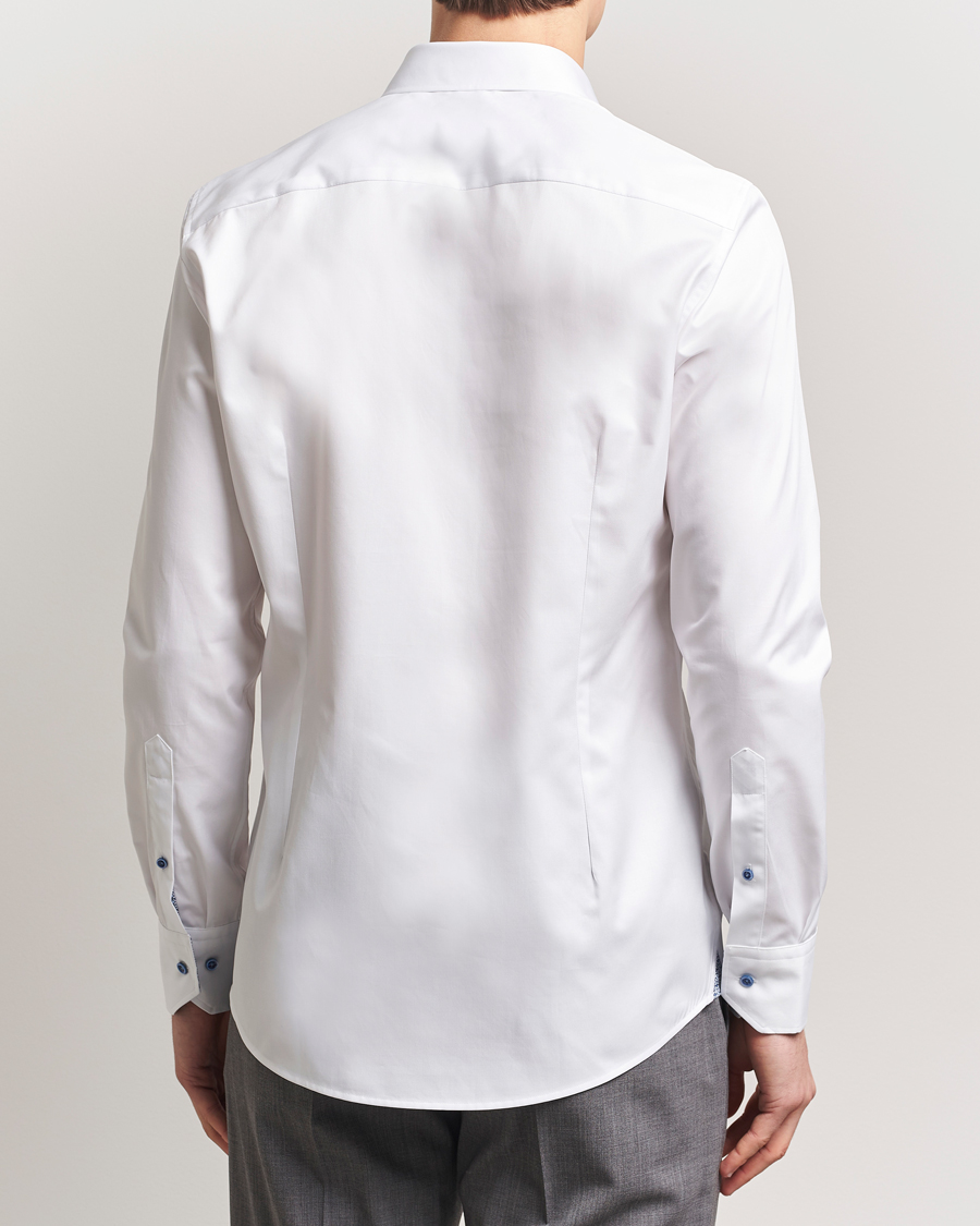 Mies | Kauluspaidat | Stenströms | Silmline Contrast Cotton Twill Shirt White