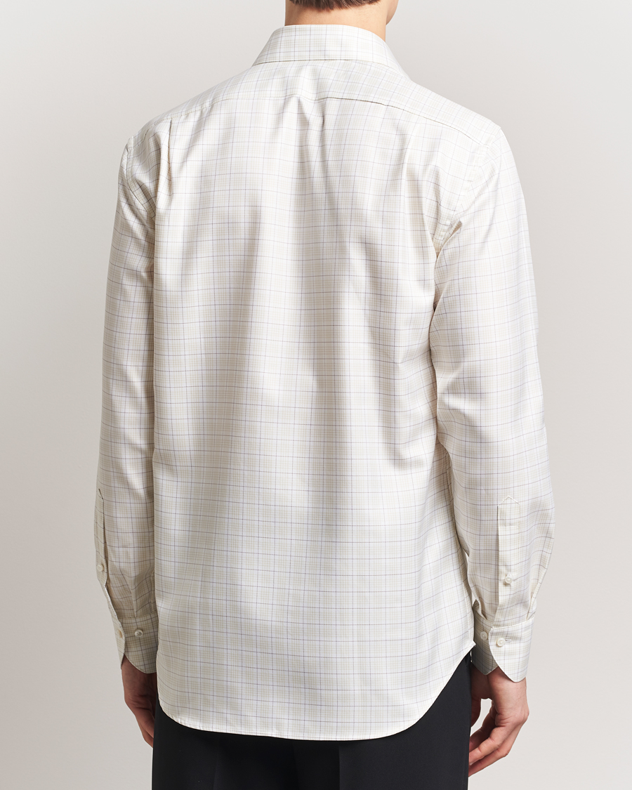 Mies | Kauluspaidat | Stenströms | Fitted Body Checked Shirt Beige