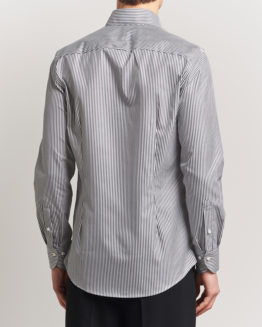 Mies | Kauluspaidat | Stenströms | 1899 Slimline Striped One Piece Button Down Collar Shirt Black