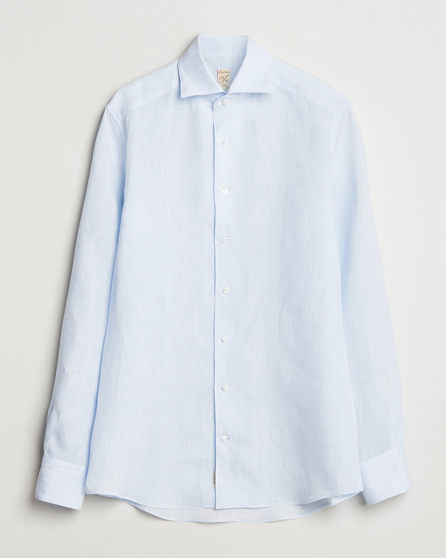 Mies | Kauluspaidat | Stenströms | 1899 Slimline Linen One Piece Collar Shirt Blue