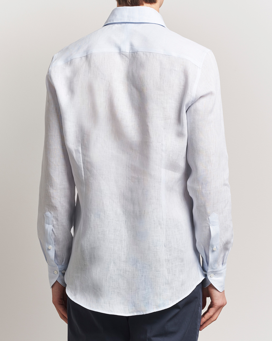 Mies | Kauluspaidat | Stenströms | 1899 Slimline Linen One Piece Collar Shirt Blue