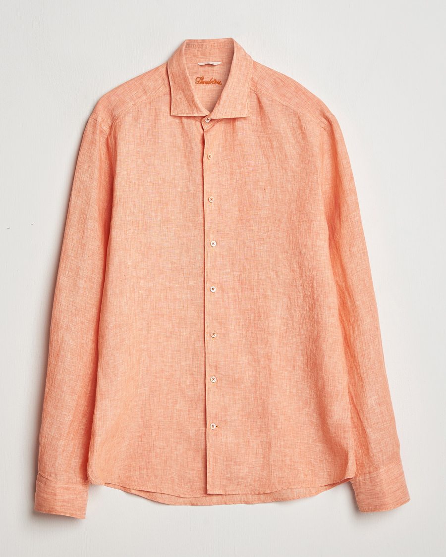Mies | Kauluspaidat | Stenströms | Slimline Cut Away Linen Shirt Orange
