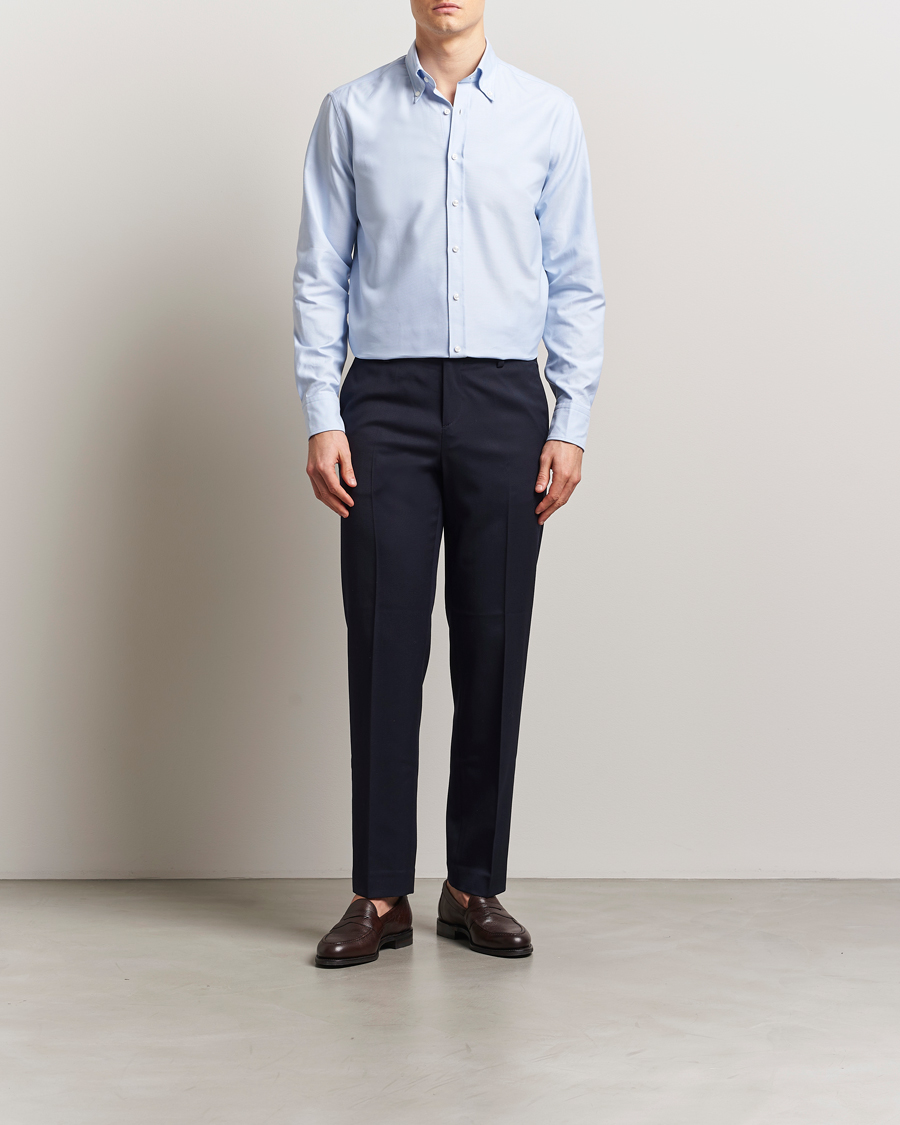 Mies | Kauluspaidat | Stenströms | Fitted Body Heavy Oxford Shirt Blue