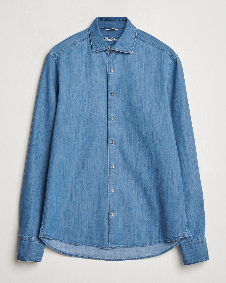 Mies | Kauluspaidat | Stenströms | Slimline Denim Shirt Blue