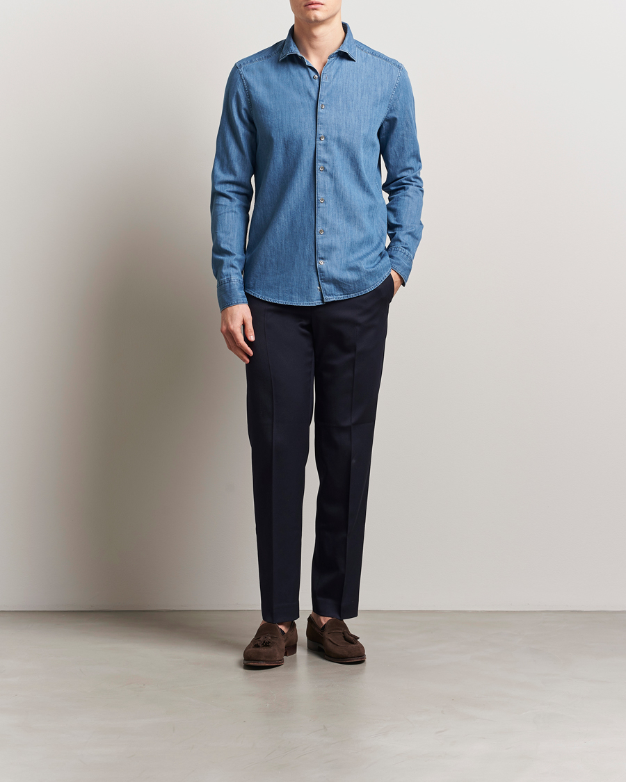 Mies | Kauluspaidat | Stenströms | Slimline Denim Shirt Blue