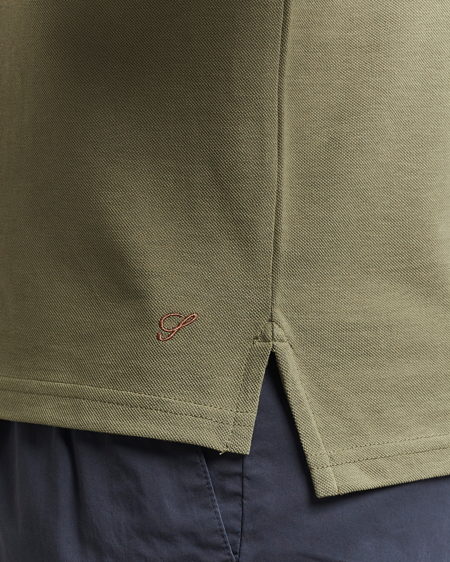 Mies | Pikeet | Stenströms | Organic Cotton Piquet Polo Shirt Olive