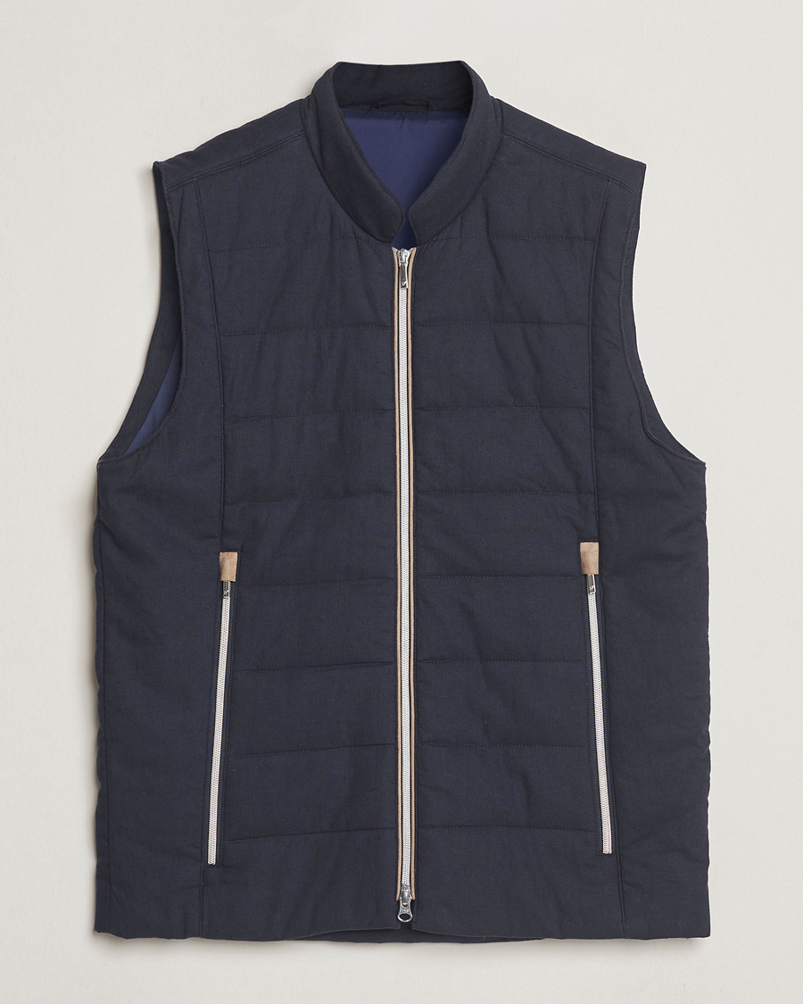 Mies | Takit | Stenströms | Linen/Alcantar Vest Navy