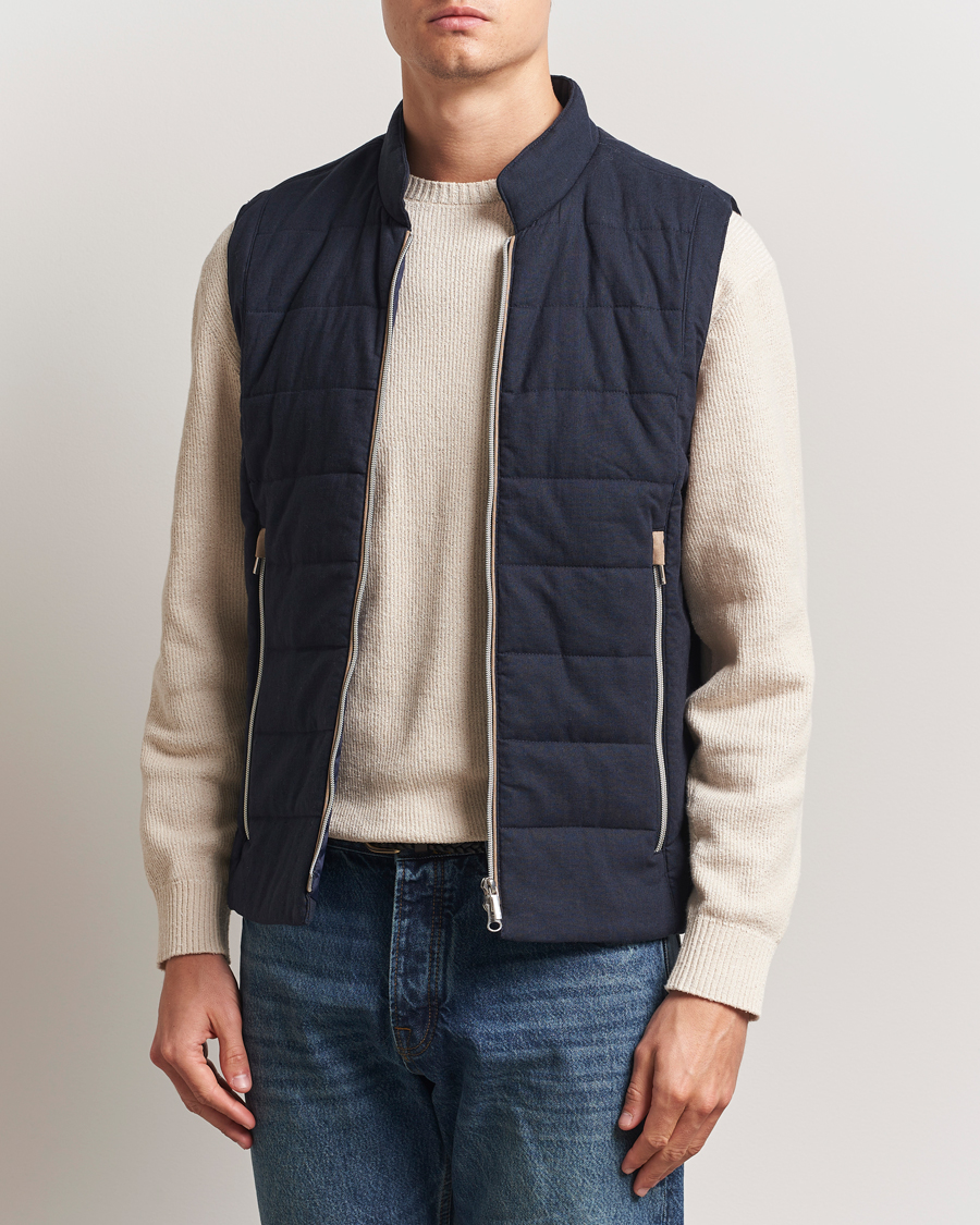 Mies | Takit | Stenströms | Linen/Alcantar Vest Navy