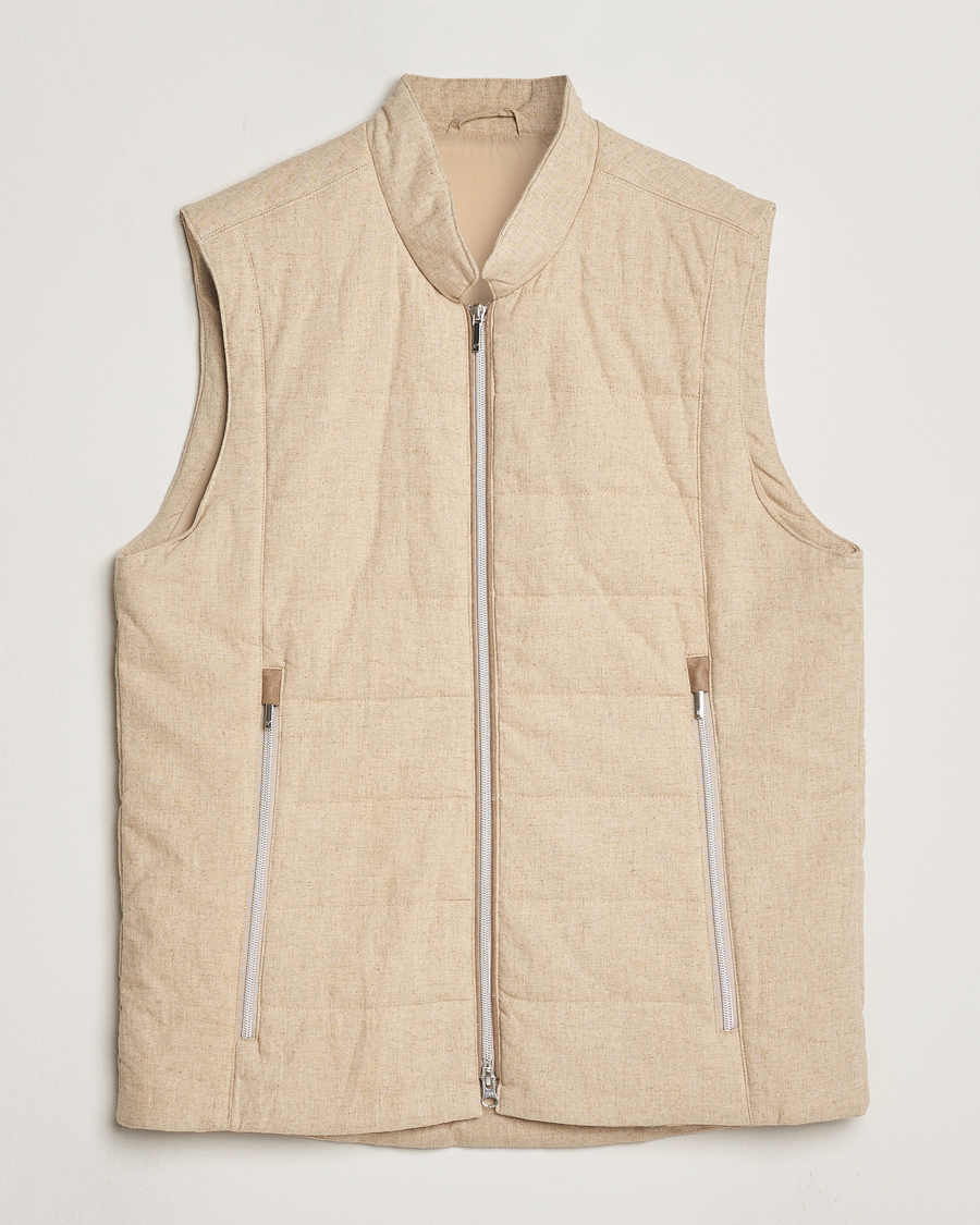 Mies | Takit | Stenströms | Linen/Alcantar Vest Beige