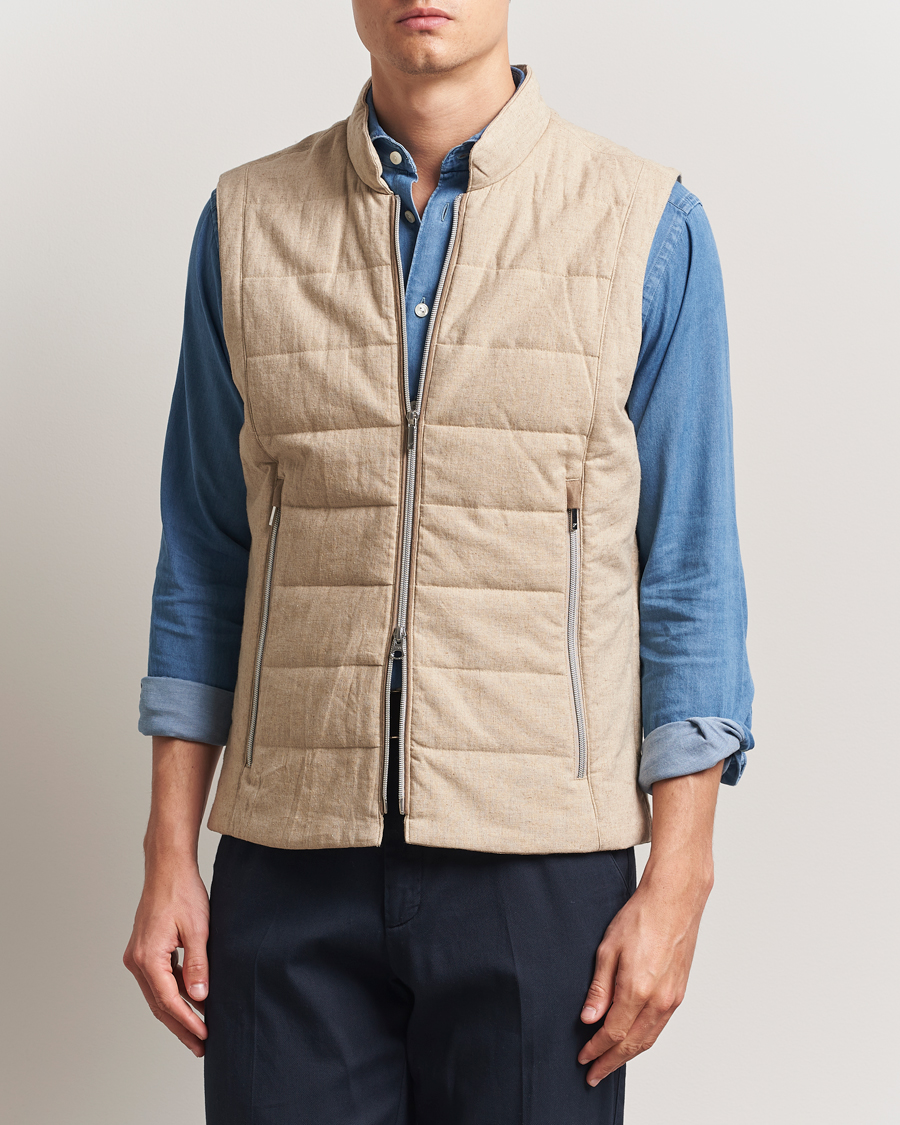 Mies | Takit | Stenströms | Linen/Alcantar Vest Beige
