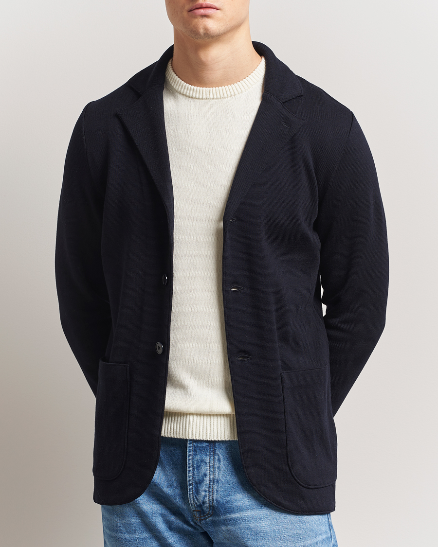 Mies | Pikkutakit | Stenströms | Milano Knitted Merino Blazer Navy