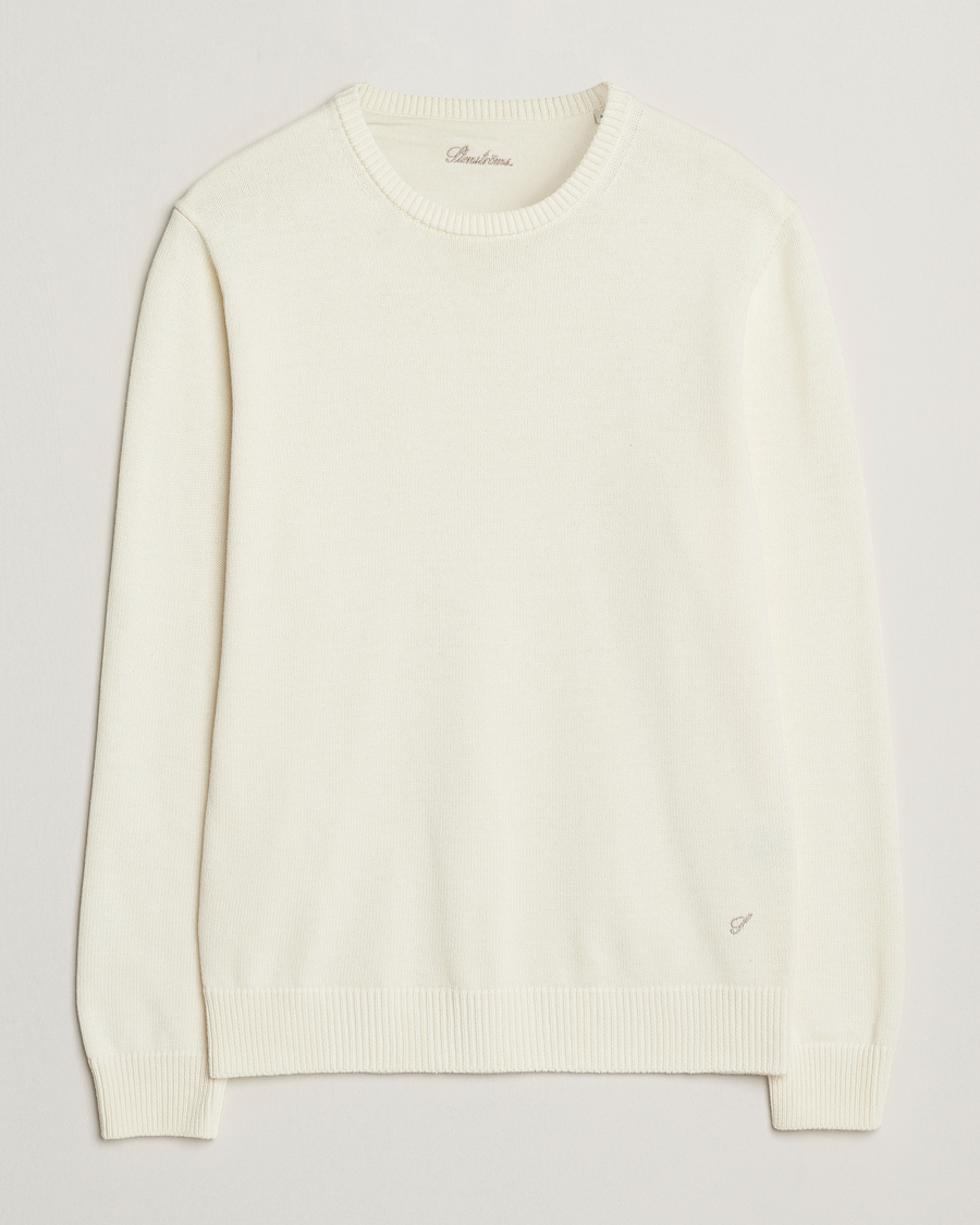 Mies | Puserot | Stenströms | Organic Cotton Knitted Sweater White