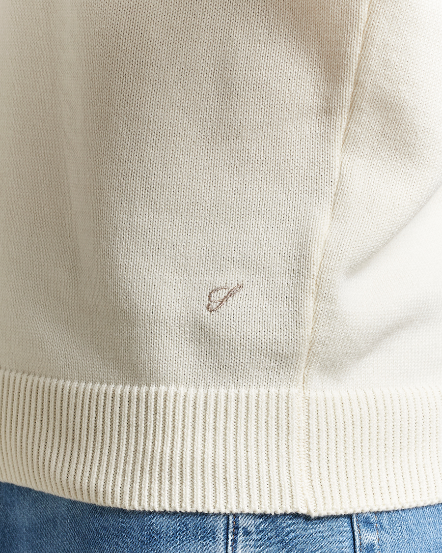 Mies | Puserot | Stenströms | Organic Cotton Knitted Sweater White