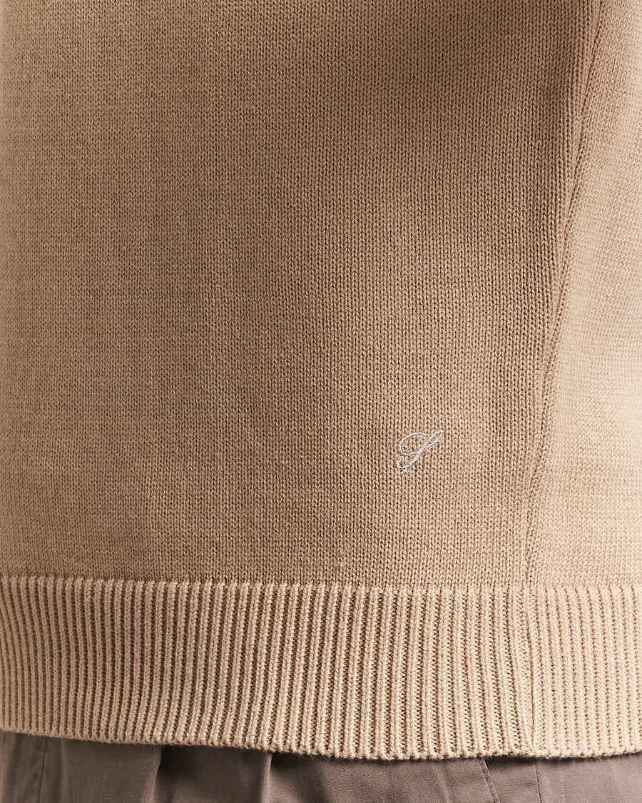 Mies | Puserot | Stenströms | Organic Cotton Knitted Sweater Beige