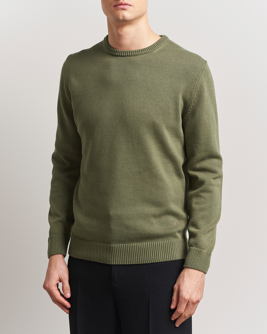Mies | Puserot | Stenströms | Organic Cotton Knitted Sweater Olive