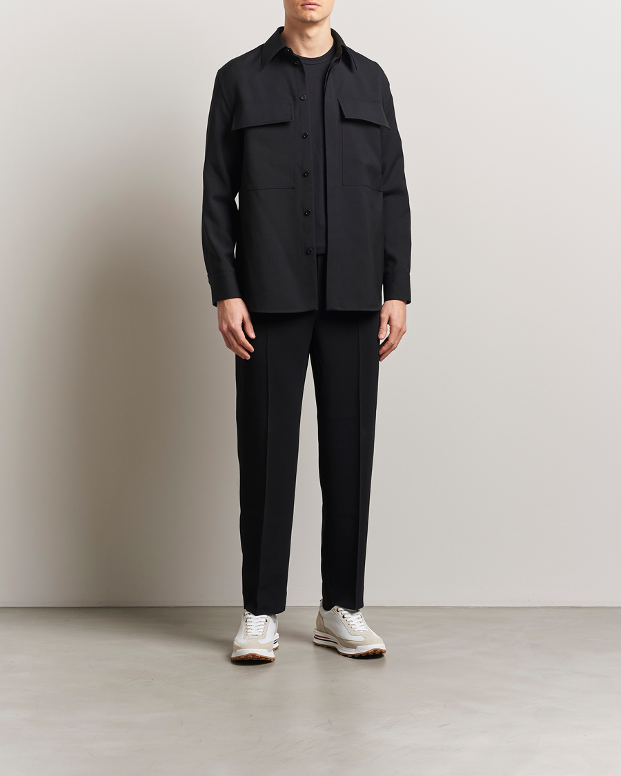 Mies | Kauluspaidat | Jil Sander | Double Pocket Gabardine Overshirt Black