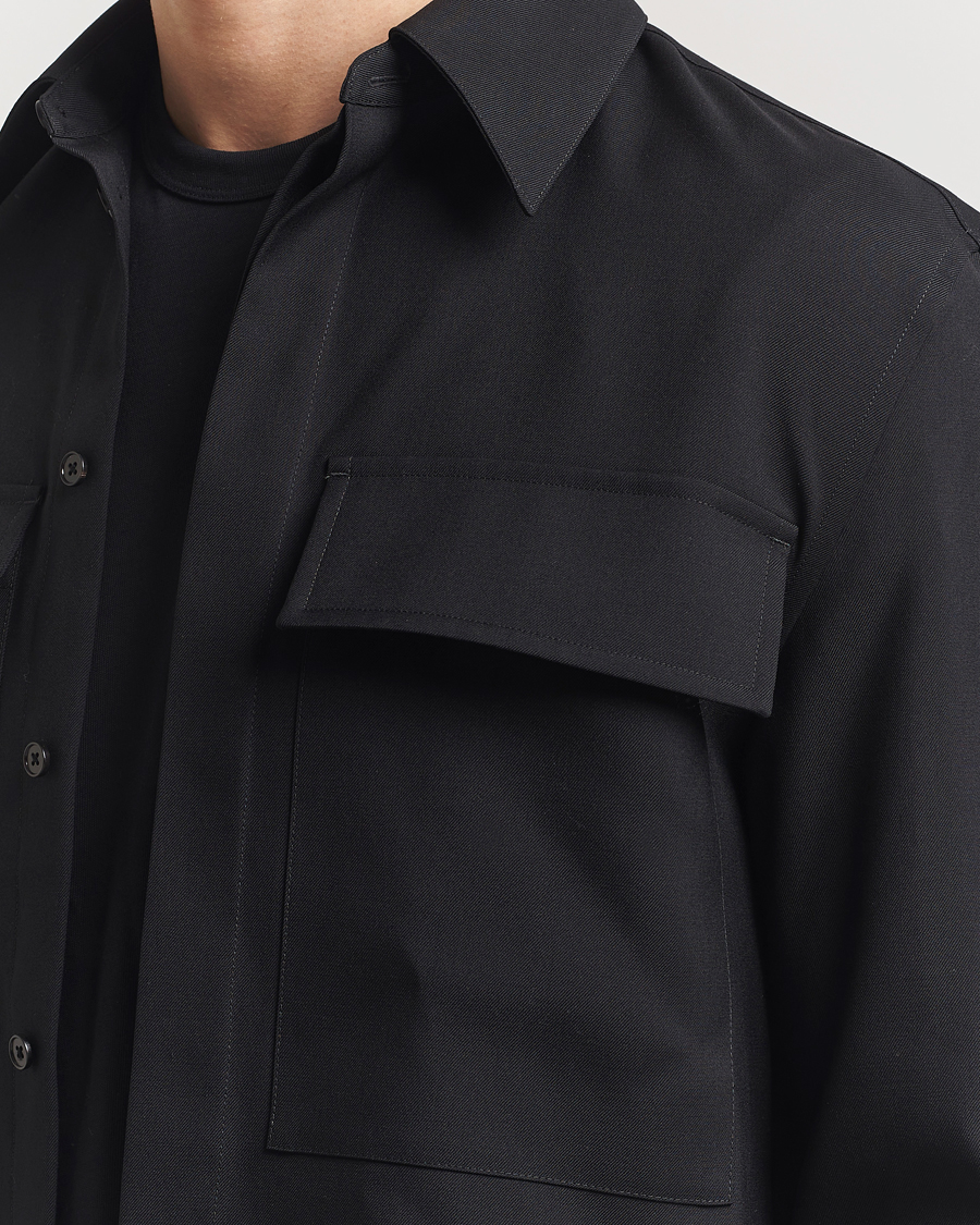 Mies | Kauluspaidat | Jil Sander | Double Pocket Gabardine Overshirt Black