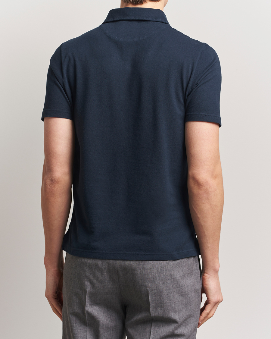 Mies | Pikeet | Zanone | Soft Cotton Piquet Polo Navy