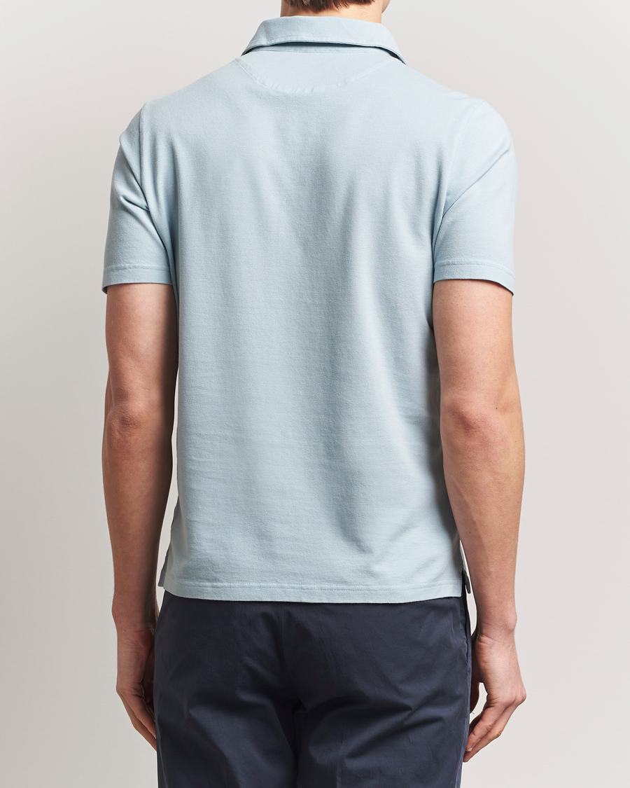 Mies | Pikeet | Zanone | Soft Cotton Piquet Polo Light Blue