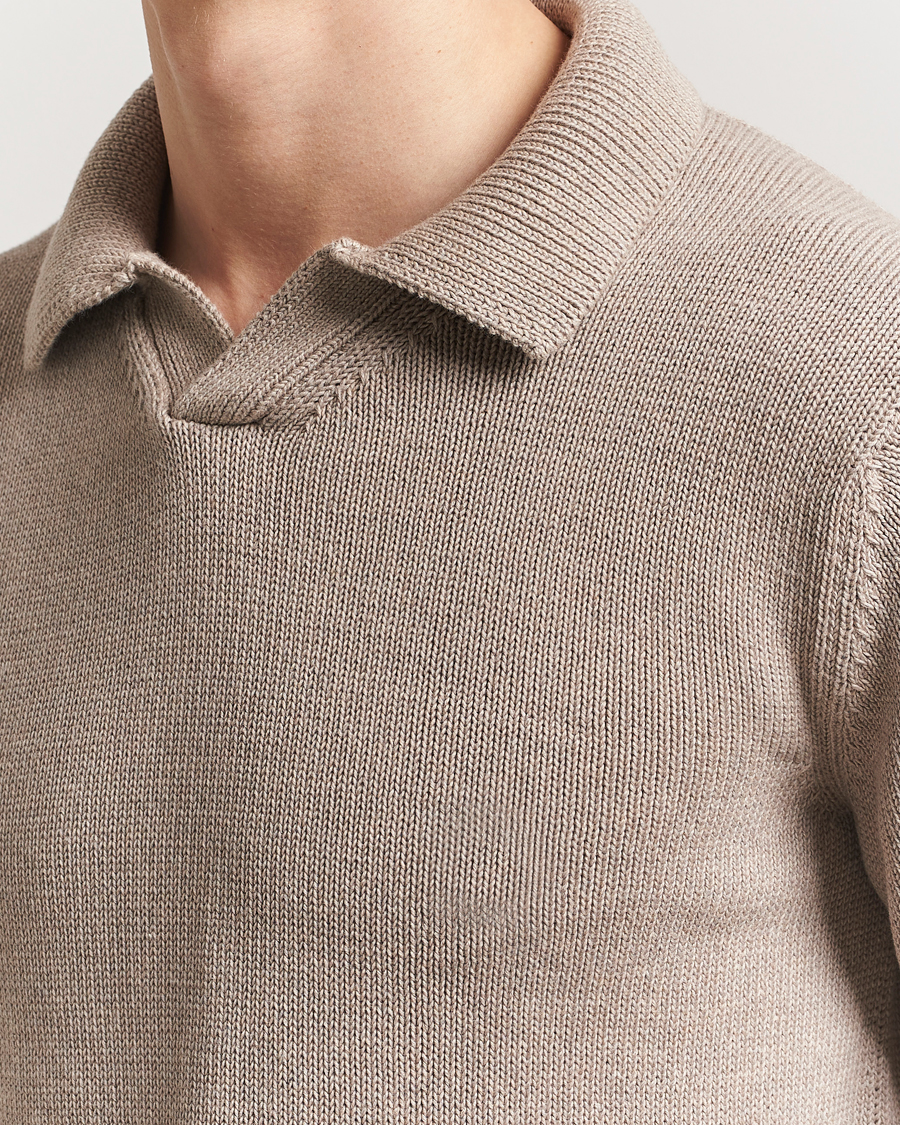 Mies | Puserot | Zanone | Soft Cotton Long Sleeve Polo Beige