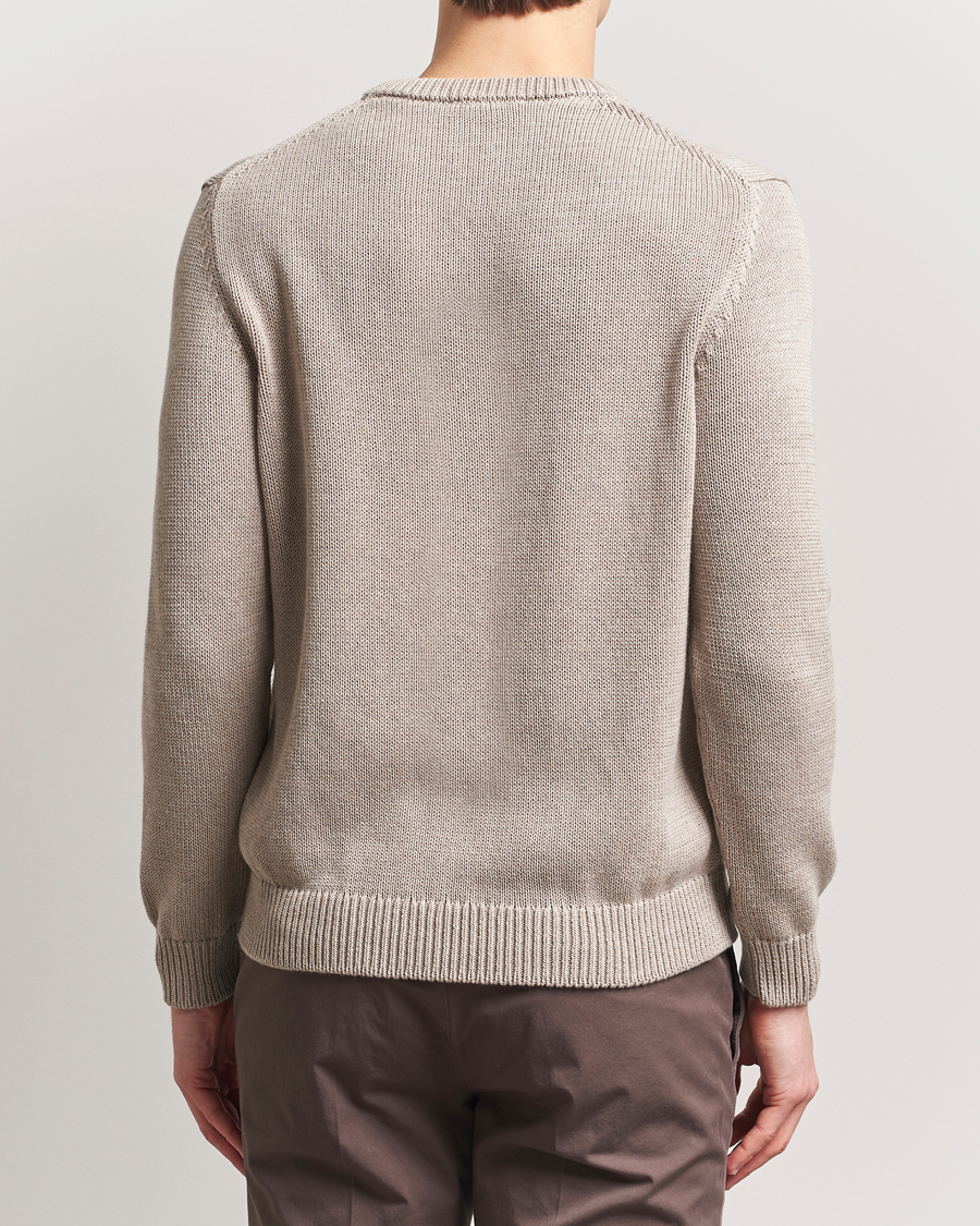 Mies | Puserot | Zanone | Soft Cotton Crewneck Sweater Beige