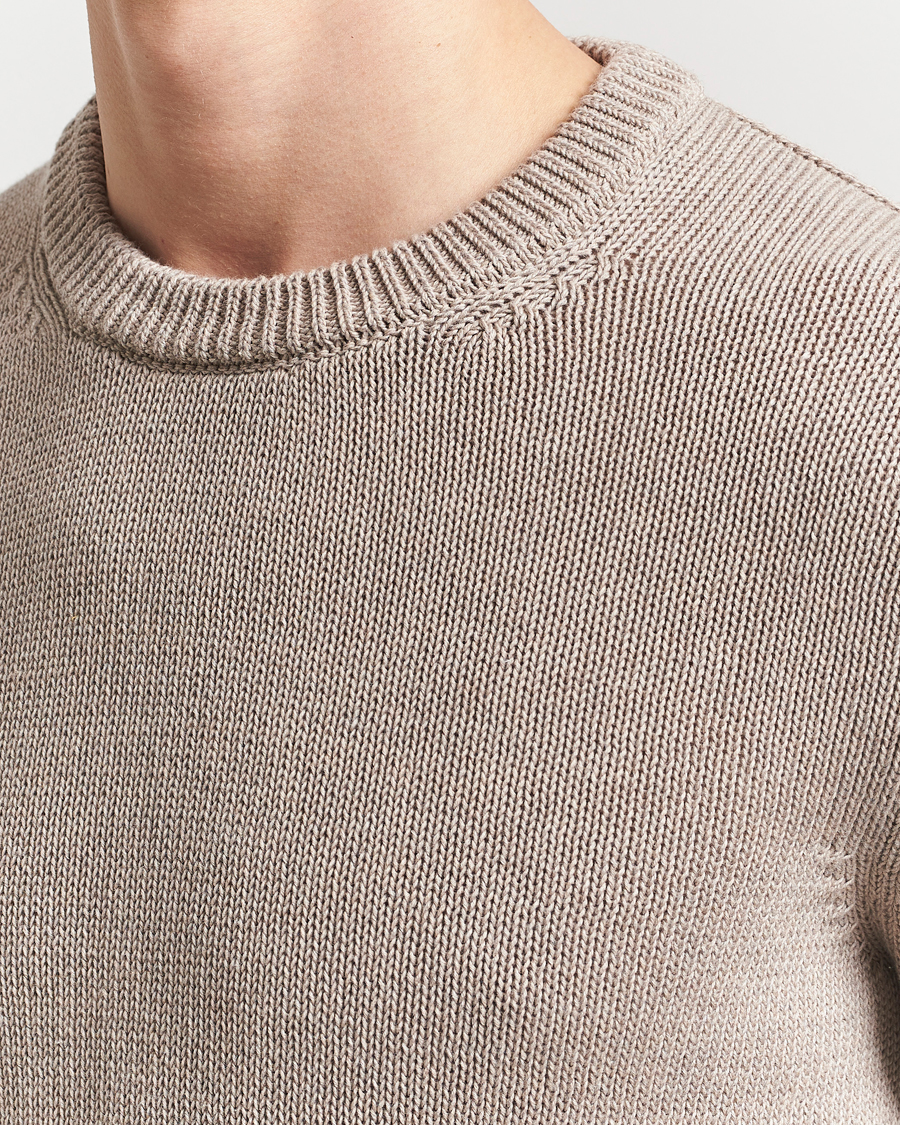 Mies | Puserot | Zanone | Soft Cotton Crewneck Sweater Beige