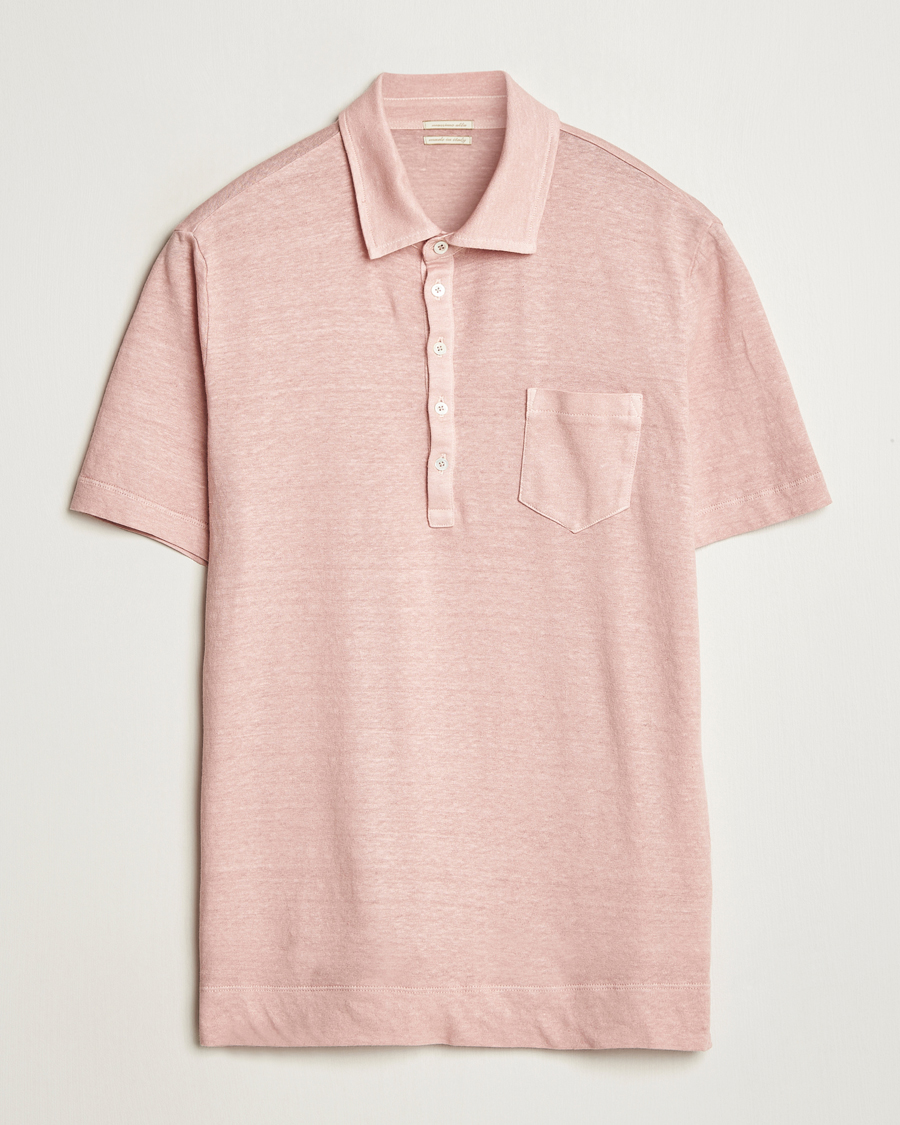 Mies | Pikeet | Massimo Alba | Filicudi Cotton/Linen Polo Pink
