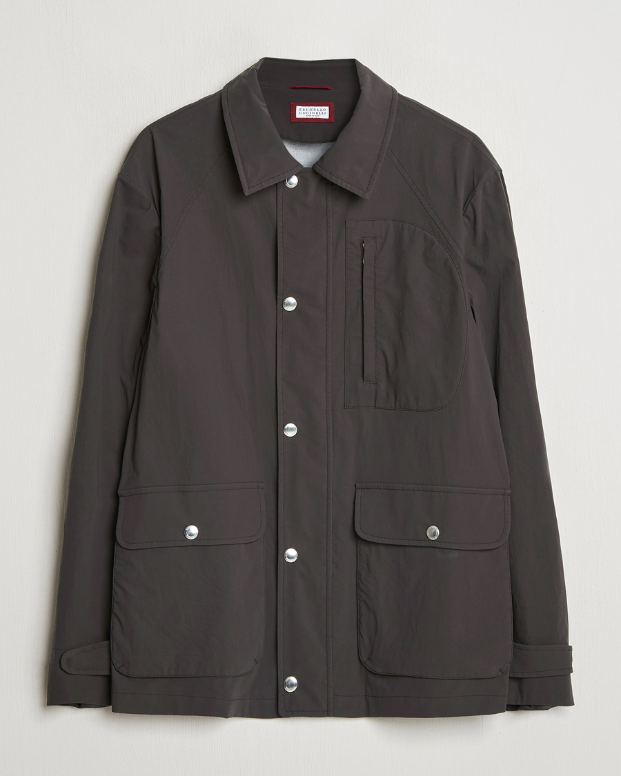 Mies | Takit | Brunello Cucinelli | Peach Cotton Field Jacket Dark Brown